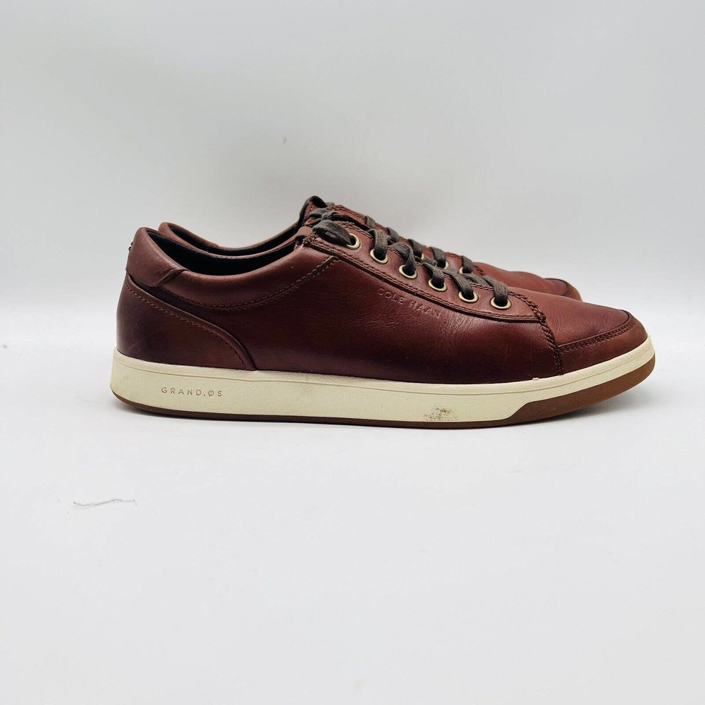 Cole Haan Grandpro Shoes Mens 8 Brown Leather Sneakers Spectator OS Comfort